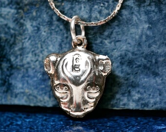 Sterling Silver Sekhmet Charm Egyptian Goddess of Healing and Protection Necklace, .925 Silver Bast Jewelry Cat Goddess