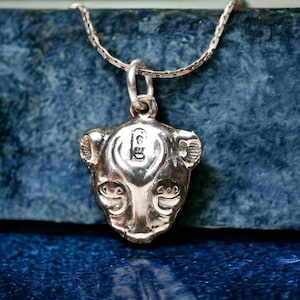 Sterling Silver Sekhmet Charm Egyptian Goddess of Healing and Protection Necklace, .925 Silver Bast Jewelry Cat Goddess