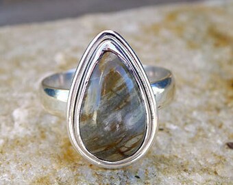 Sterling Silver Picasso Jasper Ring Handmade