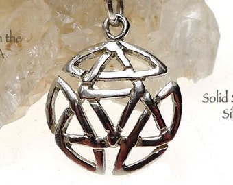 Celtic Alcoholics Anonymous Charm Necklace Sterling Silver Discrete Sobriety Symbol, Celtic Recovery Jewelry, AA Necklace