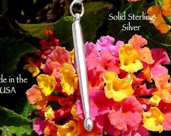 Sterling Silver Drumstick Pendant Solid .925 Silver 3D Drum Stick Necklace Musician Gift Drummer Jewelry