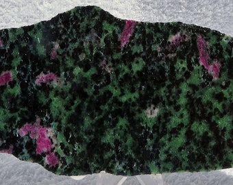Ruby in Zoisite Slab, Ruby Zoisite Slab for Cab Making, Lapidary Supply, 123x59x5.7mm