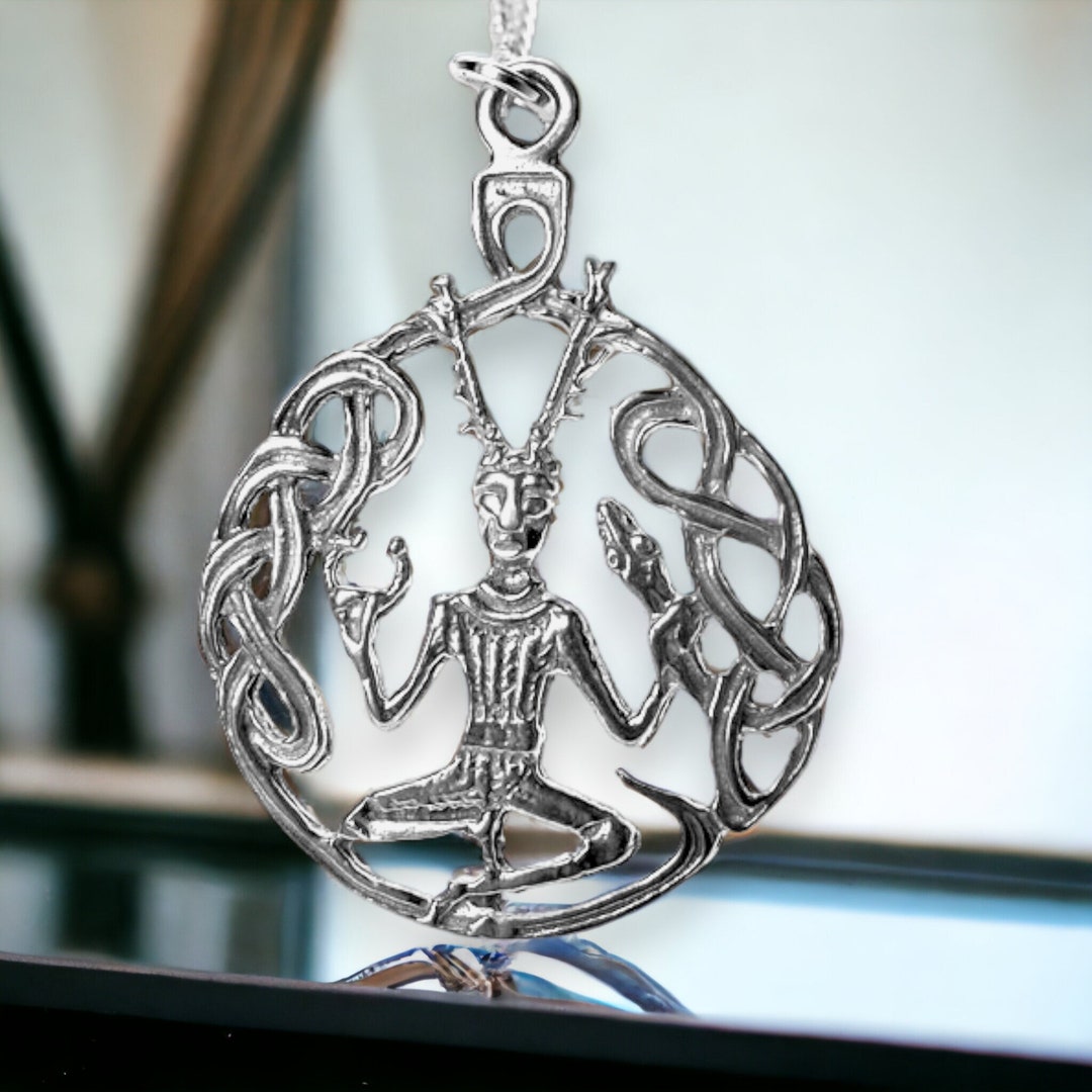 Pendentif Cernunnos En Argent 925 - Dieu Celte De La Forêt, Bijou Viking Et Celtique
