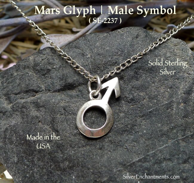 Sterling Silver Mars Charm Male Gender Symbol Astrological Glyph