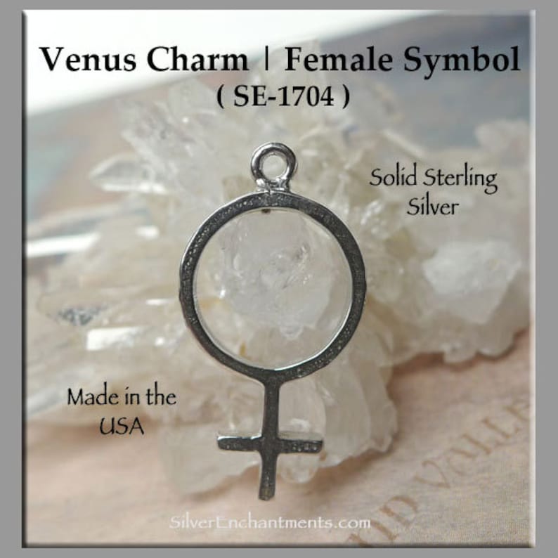 Venus Charm Pendant Necklace Sterling Silver Female Gender Etsy