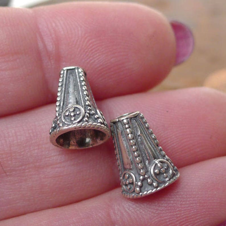 Sterling Silver Fancy Jewelry Cones With 6.5mm Opening 2 Etsy