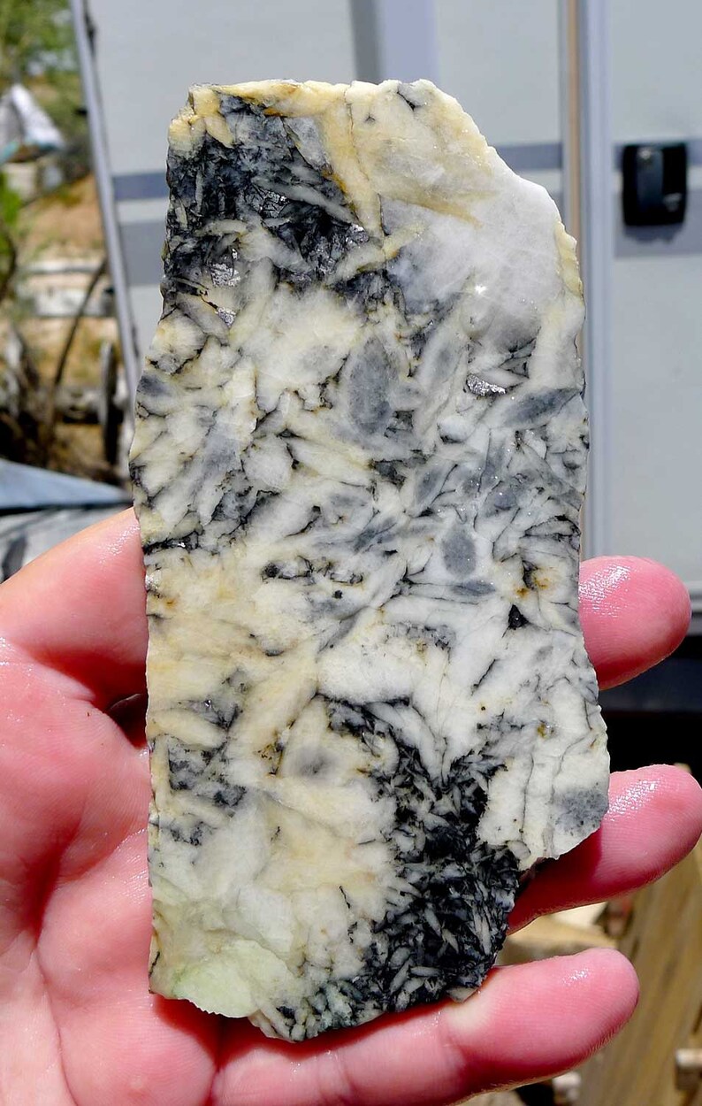 Natural Pinolith Slice Pinolite Slab 117x56x7mm Lapidary Rough Cabochon Supply Raw Crystal Collector
