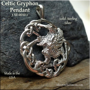 Griffin Anhänger Aus 925 Sterling Silber - Griechische Mythologie Halskette Für Herren & Damen