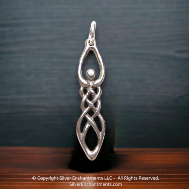 Sterling Silver Celtic Goddess Necklace Charm