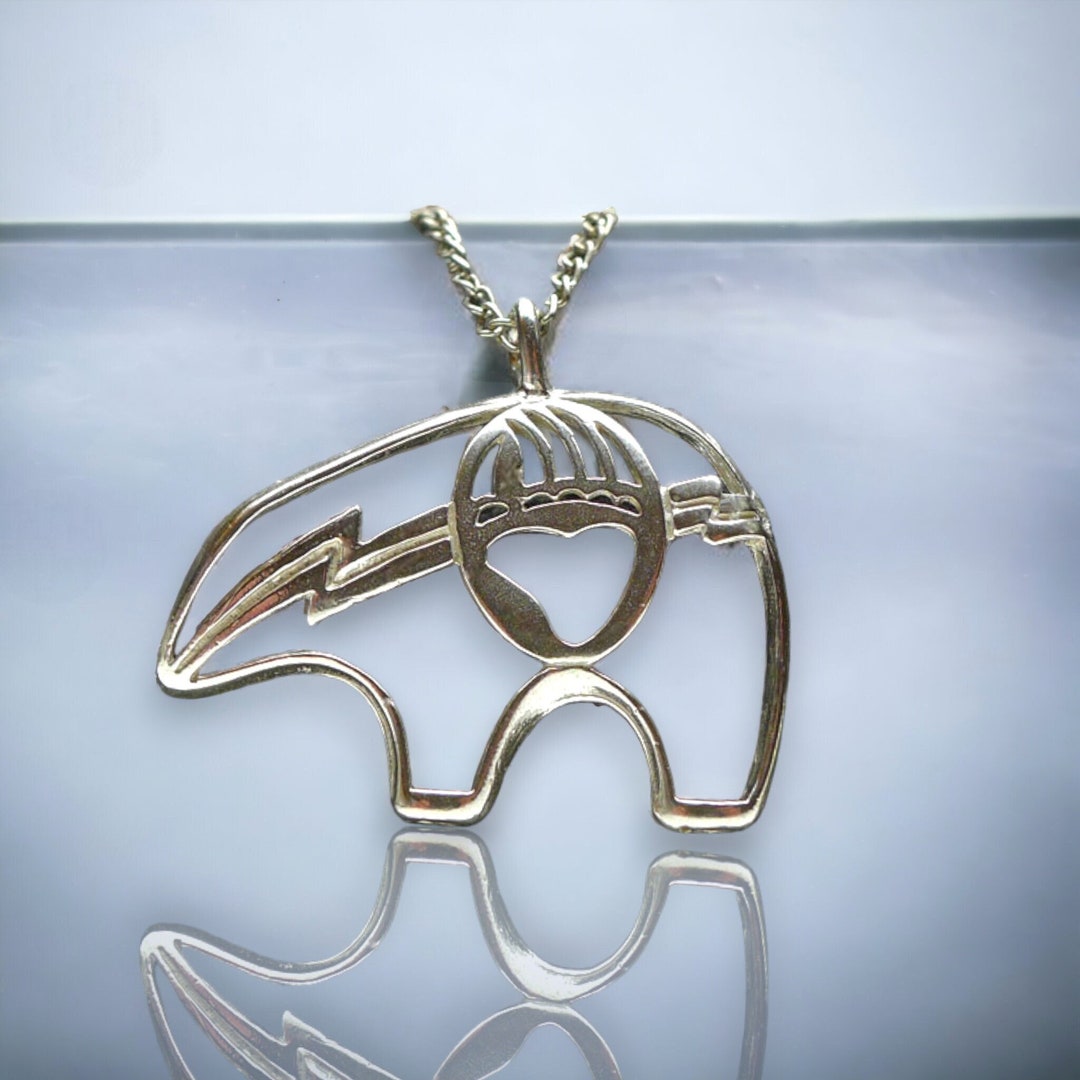 Sterling Silver Zuni Bear Pendant Solid .925 Silver Native Etsy