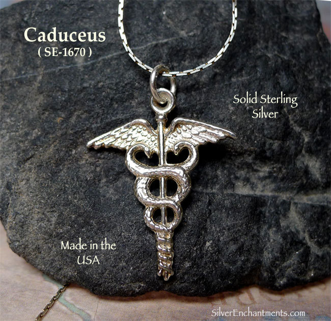 Silver 925 Caduceus Pendant AZ11159-925 Silver 925 Caduceus Pendant AZ11159-925