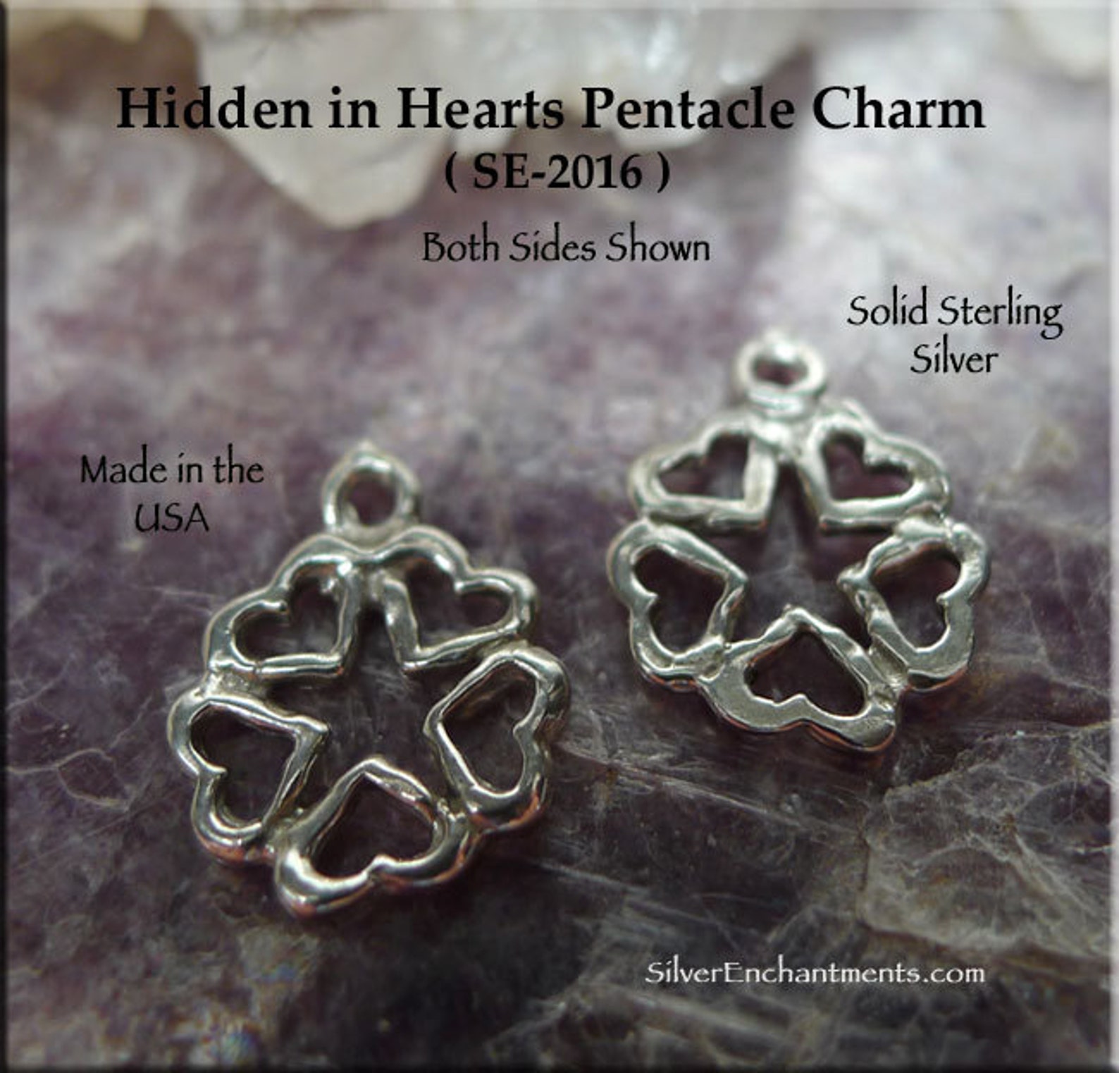 Sterling Silver Hidden Pentacle Charm .925 Sterling Hidden in Etsy
