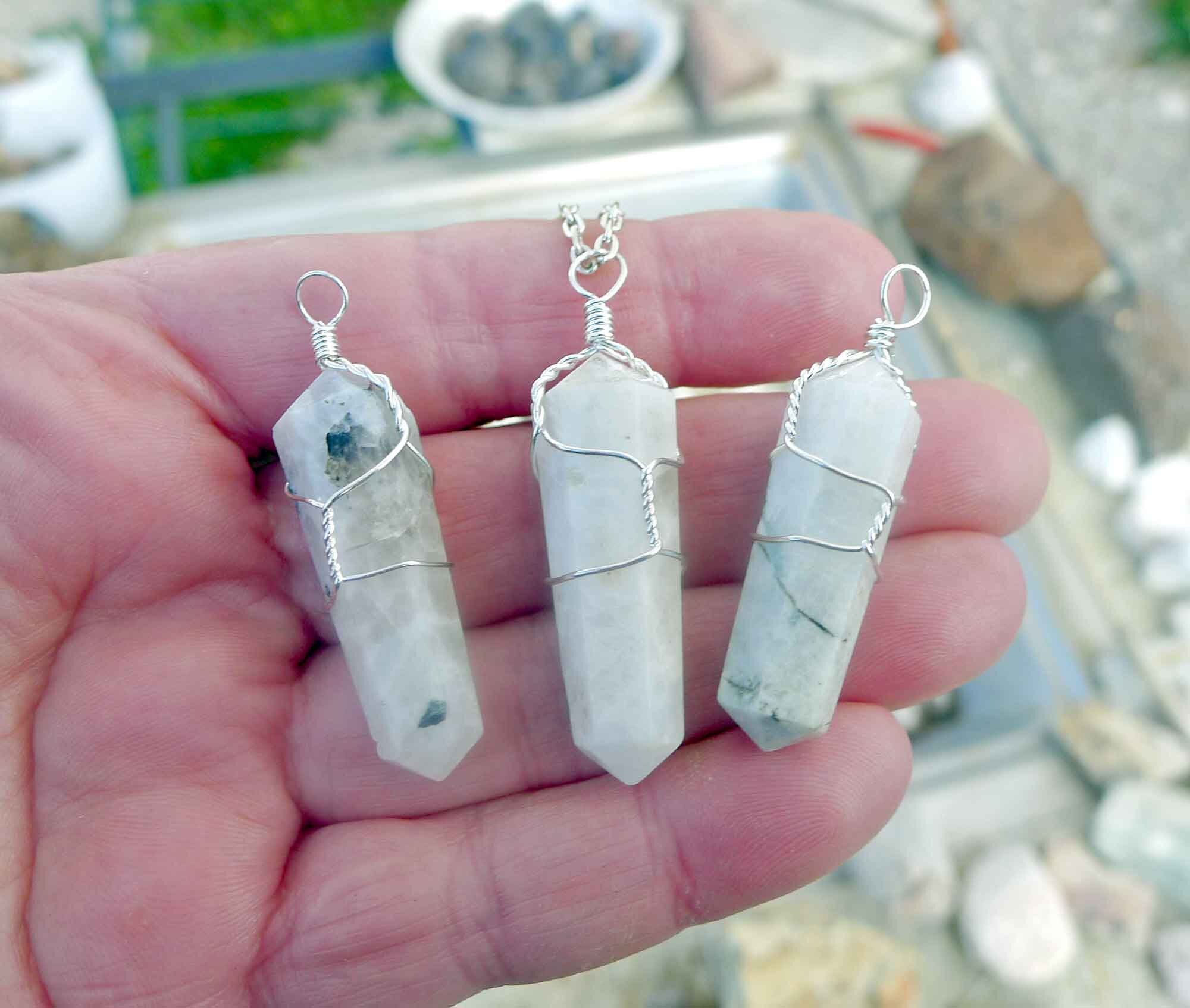 Moonstone Pendant Necklace Wrapped 