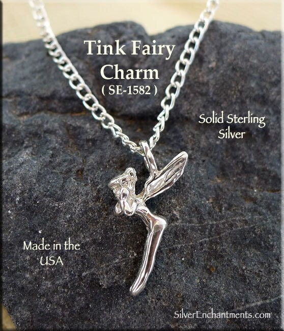 Tinkerbell necklace sterling silver clearance