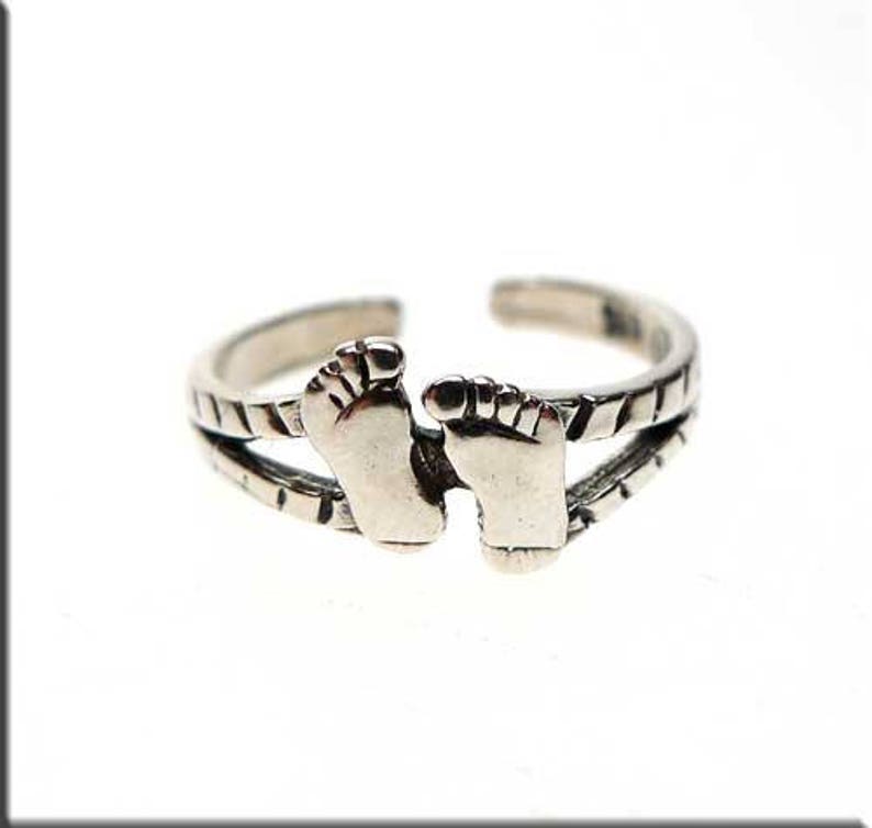5mm Solid 925 Sterling Silver Foot Print Toe Ring