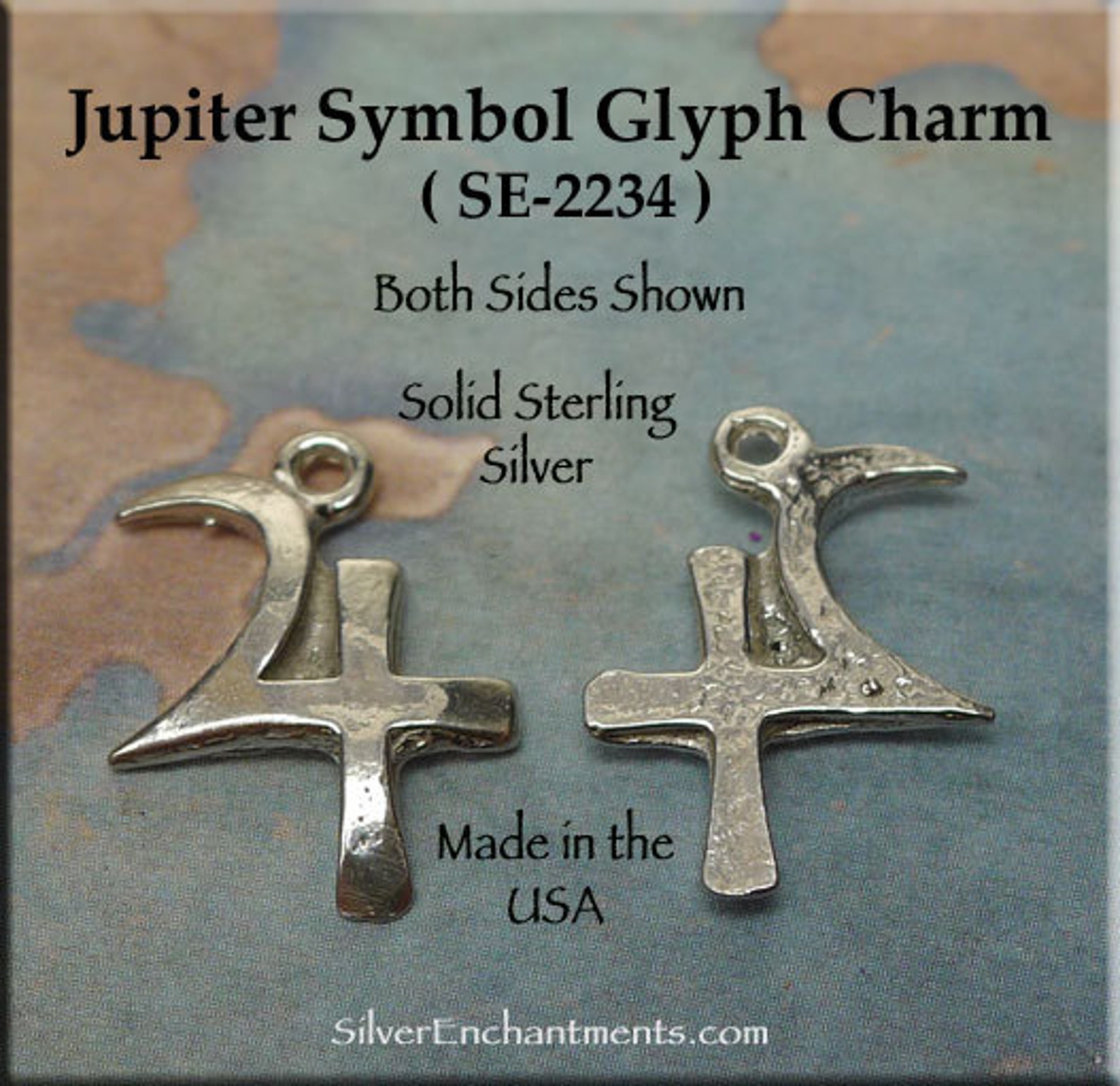 Sterling Silver Jupiter Charm .925 Silver Astrological Etsy