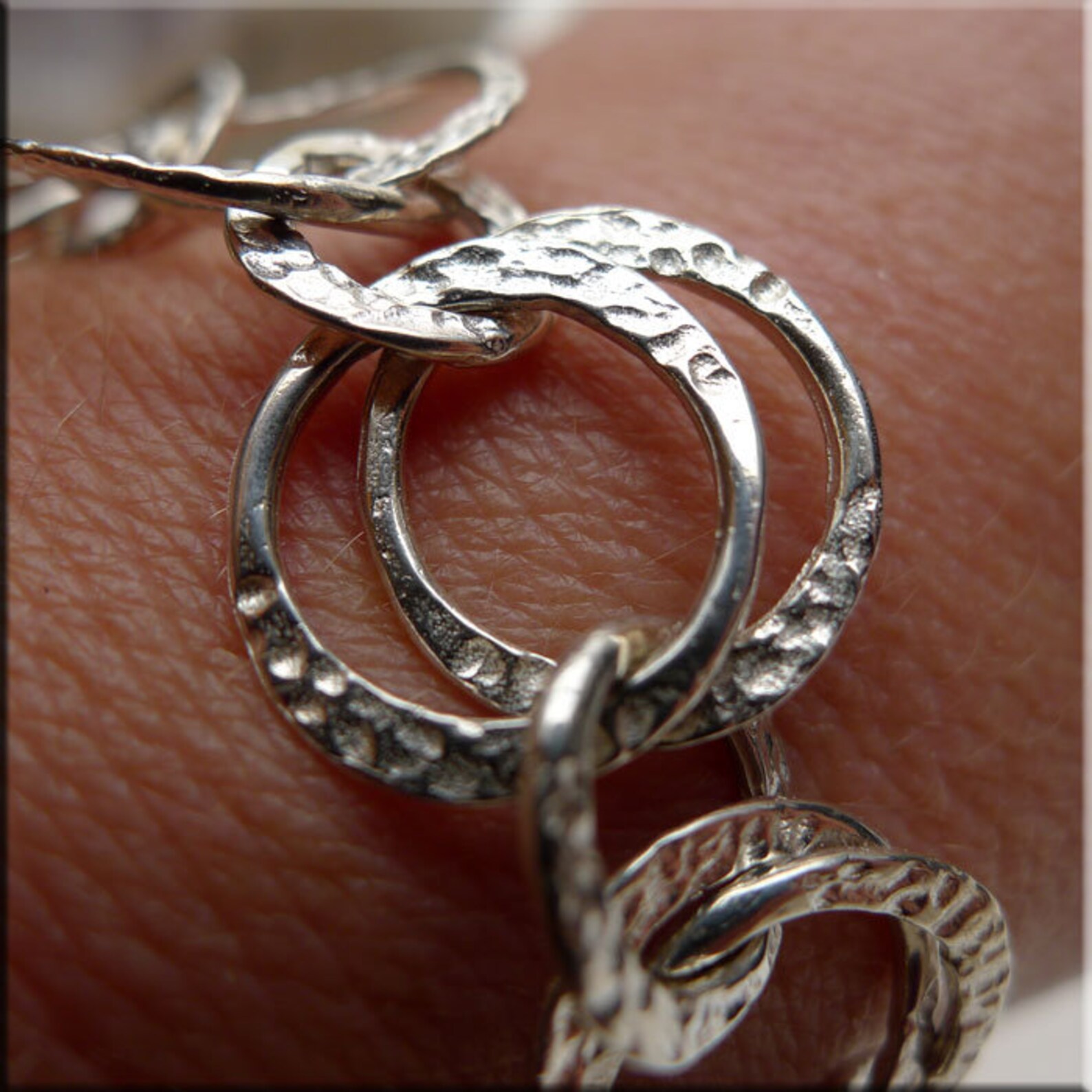 Sterling Silver Multiloop Hammered Bracelet .925 Silver Etsy