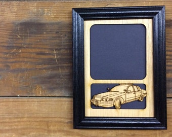 5x7 Police Car Picture Frame, Police Decor, Thank You Gift, Law Enforcement Officer Gift, Laser Engraved Frame, Holds a 4x3.5 Picture