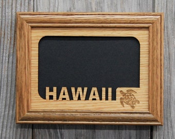 Hawaii Picture Frame - 5x7 Frame Holds 4x6 Photo - Hawaii Vacation, Hawaiian Vacation, Hawaiian Wedding, Hawaii Decor