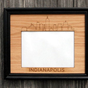 Indianapolis Skyline Picture Frame - 8x10 Frame Holds 5x7 Photo - Indiana Picture Frame Indy Picture Frame Travel Gift Indianapolis Vacation