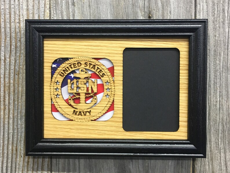 US Navy Picture Frame Holds 3x4 Photo Etsy