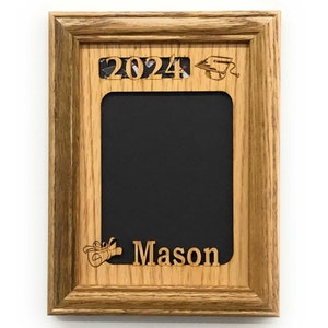2026 Graduation Picture Frame - 5x7 Frame Holds 4x6 Picture - High School College Graduation Gift, Class of 2026 Graduate - Oak Frame