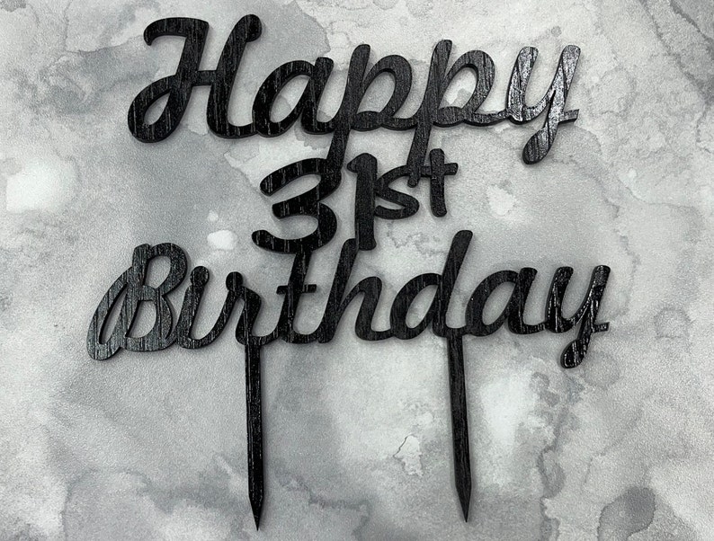 Personalized Happy Birthday Cake Topper With Year - Etsy