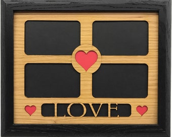 11x14 Love Picture Frame, Valentine's Gift, Holds 4 Photos