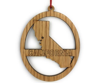 California Ornament Gift for Traveler, California State Ornament, California Decor, California Gift, California Art,State of California