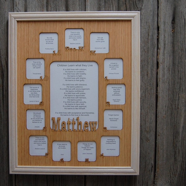 Prek 12th Picture Frame Etsy