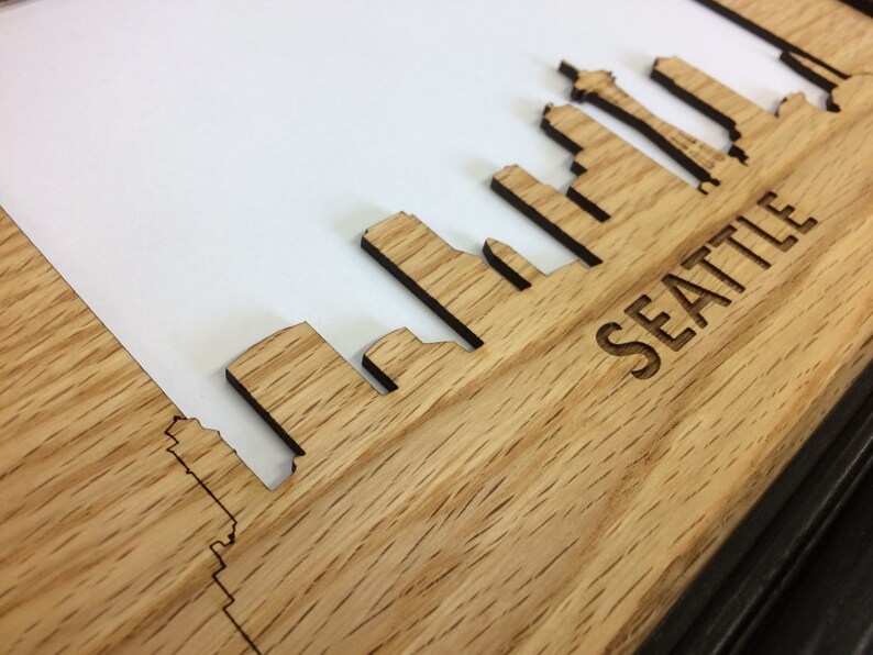 Seattle Skyline Picture Frame Holds 5x7 Photo Etsy