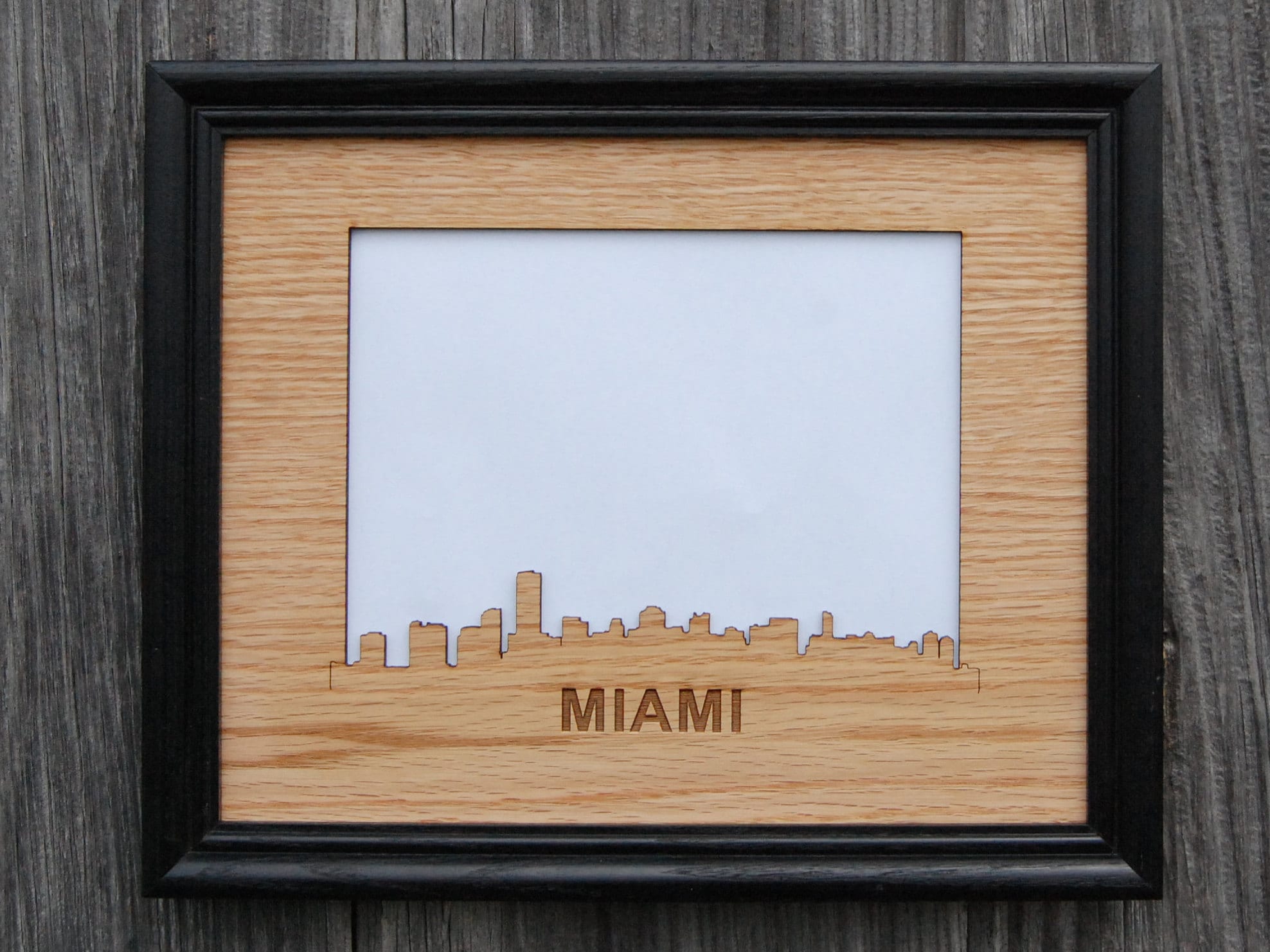 Miami Skyline Picture Frame Holds 5x7 Photo Miami Picture Etsy