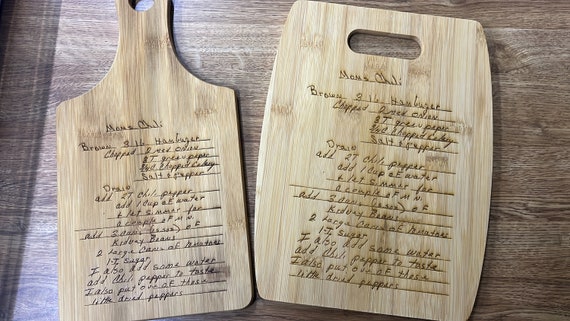 Personalized Bamboo Cutting Board Decor With Your Recipe or Saying