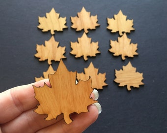 Wooden Maple Leaf - Set of 10 - Unique Wood Shapes, Fall Autumn Decor, Rustic Fall Wedding Decor
