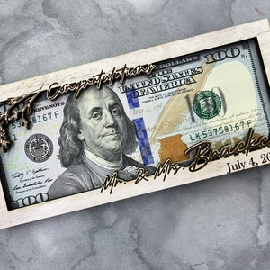 Porte-monnaie de mariage personnalisé avec nom et date