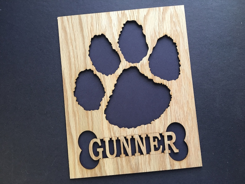 8x10 Dog Picture Frame - Dog Memorial, Bone & Paw Print Picture Frame, Dog Lover Gift, Personalized Collage Frame image 8