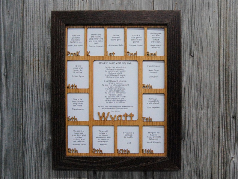 School Years Picture Frame Prek Thru 12th Grade Holds 2.5x3 Etsy