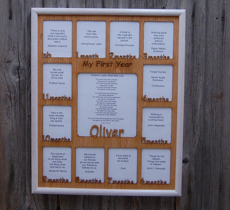 Gift for New Parents Baby 1st Year Frame Baby Shower Gift 16x20 Baby First Year Name Picture Frame New Baby Picture Frame New Born Gift