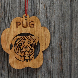 Personalized Dog Paw Print Christmas Ornament