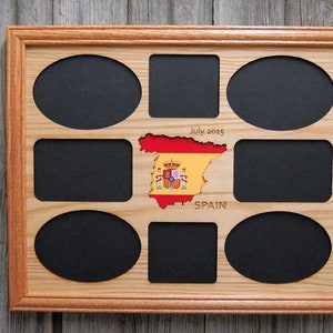 Spain Picture Frame Collage Frame Hold Multiple Photos Spanish Wall Decor, Spain Vacation Picture Frame, Spain Travel Gift, Spain Frame image 1