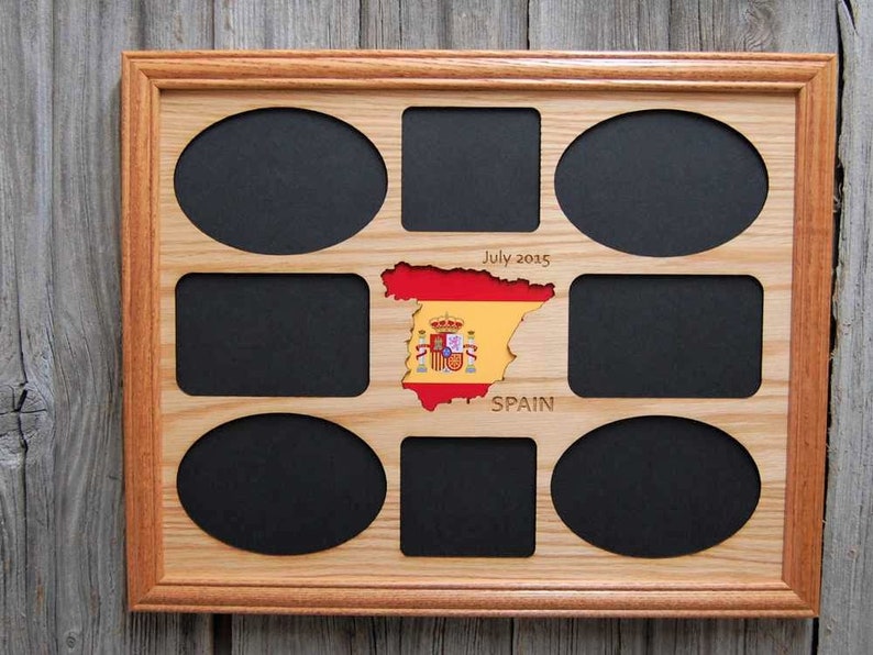 Spain Picture Frame Collage Frame Hold Multiple Photos Spanish Wall Decor, Spain Vacation Picture Frame, Spain Travel Gift, Spain Frame image 1