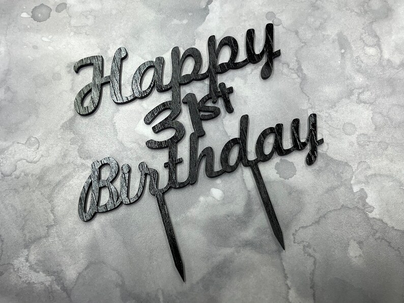 Personalized Happy Birthday Cake Topper With Year - Etsy