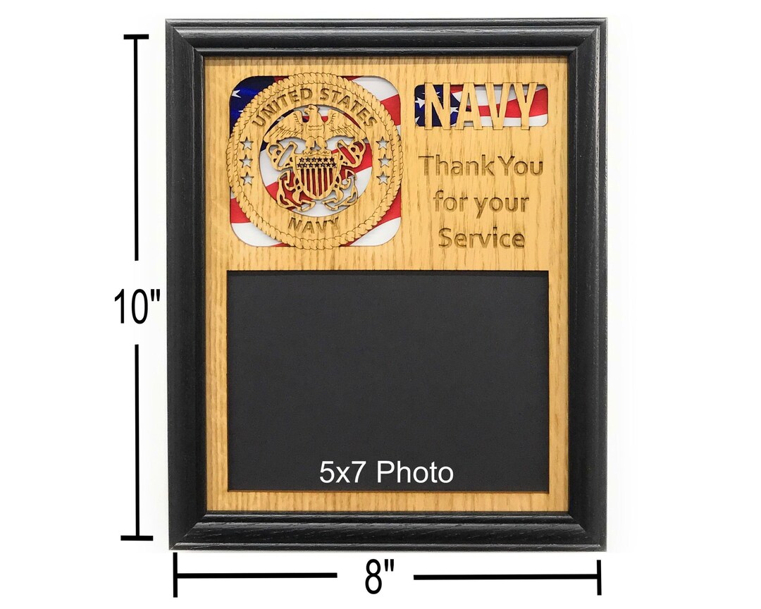 US Navy Picture Frame 8x10 Frame Holds 5x7 Photo United States Navy