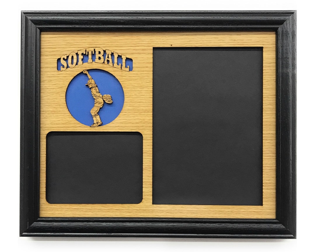 Softball Picture Frame 8x10 Frame Holds 5x7 and 3x4 Photos Gift for