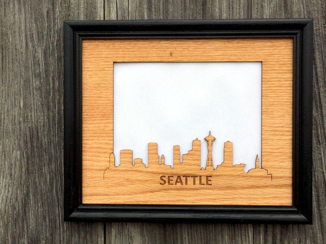 8x10 Seattle Picture Frame Seattle Skyline Decor Gift for Etsy