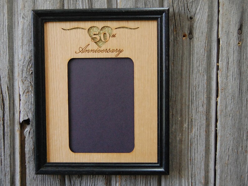 50th Anniversary Picture Frame Holds 5x7 Photo 50th Etsy
