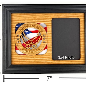 US Air Force Picture Frame - 5x7 Frame Holds 3x4 Photo - Air Force Memorbelia United States Air Force Gift Air Force Decor Air Force Tribute