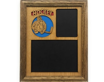 Hockey Picture Frame - 8x10 Frame Holds 5x7 and 3x4 Photos - Hockey Player Gift, Hockey Parent Gift, Team & Individual Commemorative Matte