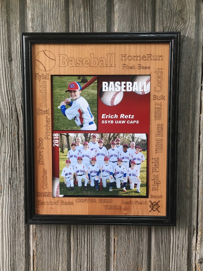 Baseball Picture Frame Alder Wood Holds 8x10 Photo Etsy