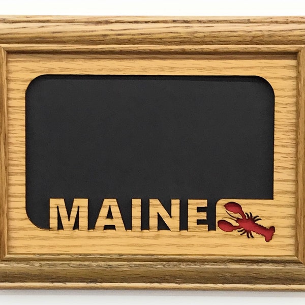 Maine Picture Frame - 5x7 Frame Holds 4x6 Photo- Maine Souvenir Maine Vacation Maine Lobster Picture Frame Maine Deco, Maine Gift for Travel